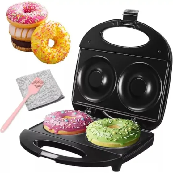 Máquina De Donuts Extra Grande De 100mm 2 Em 1 110v 750w