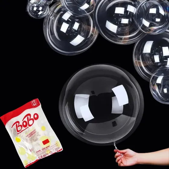 Kit 50 Balão Bubble 24 Polegadas 60cm Transparente Premium