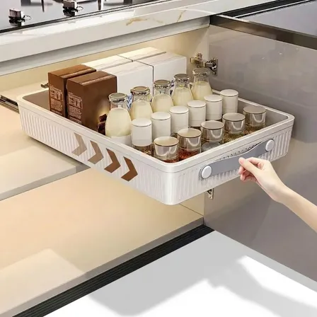 Gaveteiro Organizador Deslizante Para Cozinha,fácil Instalar Branco