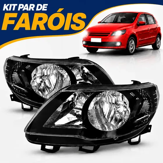 Par De Farol Gol Saveiro Voyage 2009 G5 Foco Duplo Mascara