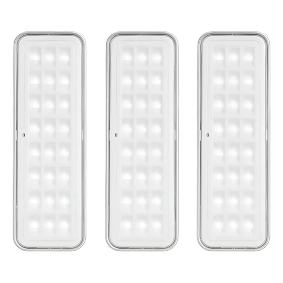 Luminária De Emergência Elgin 30 Leds - Kit C/ 03 Peças