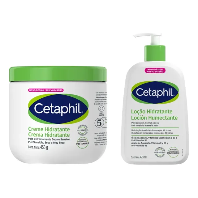 Kit Cetaphil: 1 Creme Hidratante Neutra 453g + 1 Loção Hidratante Neutra 473ml