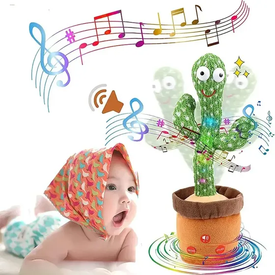 Brinquedo Cacto Dançante Musical Repetidor De Voz