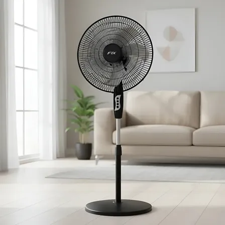 Ventilador De Pedestal Silencioso Leve 5 Pás 3 Velocidades