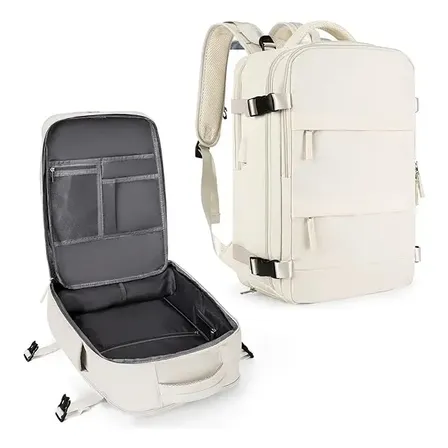 Mochila Viagem Impermeavel Executiva Grande Para Notebook Bege
