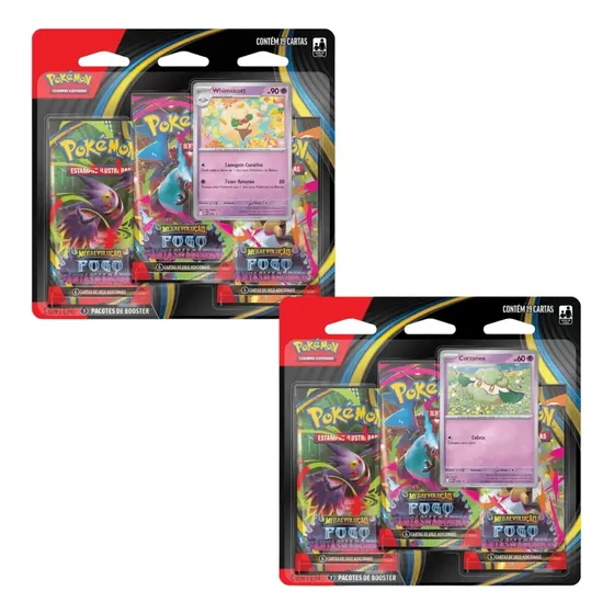Cartas Pokémon Blister Tcg Fogo Fantasmagórico 19cards Copag