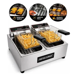 Fritadeira Elétrica Industrial Metalcubas Frce-10 2 Cubas
