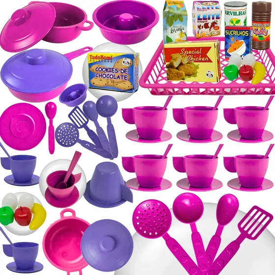 Kit Cozinha Brinquedo Infantil 38pçs Utensílios Panelinhas