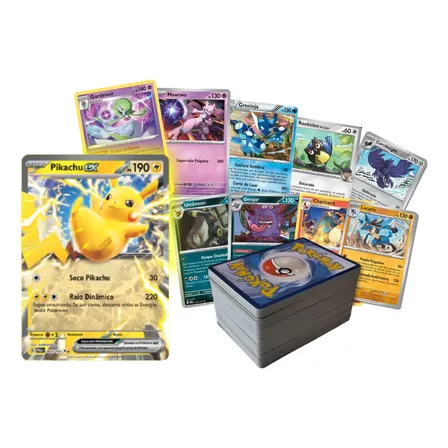 Lote 100 Cartas Pokémon 10 Brilhantes 1 Ultra Rara Original