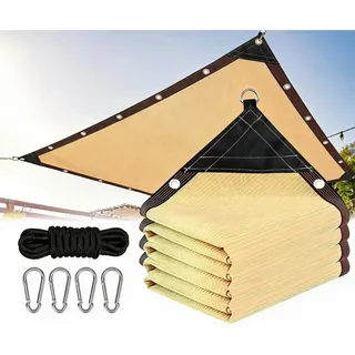 Tela Sombreamento 5x3m 95% Uv Proteção Resistente Jardim Bege