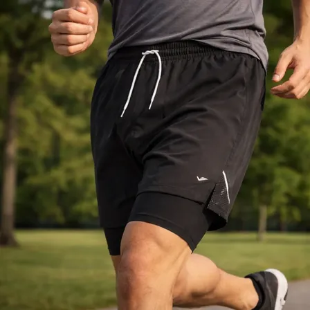Shorts 2 Em 1 Masculino Bermuda Compressão Com Bolso Interno