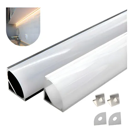 20m Perfil De Canto Sobrepor Branco 45° Para Led 16x16mm