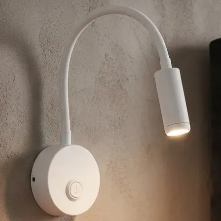 Arandela Luz Leitura Cabeceira Cama Parede Flexível Moderna 127/220v Branco