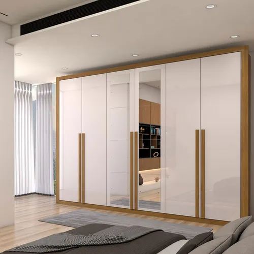 Guarda-roupa Casal Classic 6 Portas 6 Gavetas 100% Mdf Com E Bege
