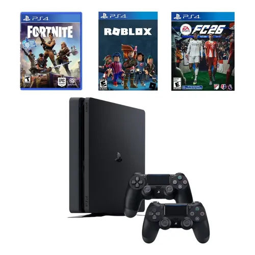 Ps4 Playstation 4 Play 4 1tb 2 Controles + 3 Jogos Digitais
