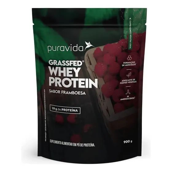 Puravida Whey Protein Grassfed Sabor Framboesa 900g