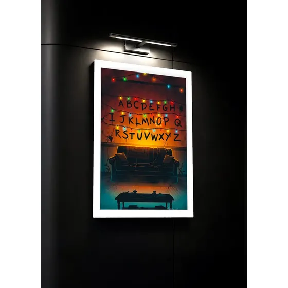 Quadro Stranger Things 9 Com Vidro E Moldura Branca Tam:a4