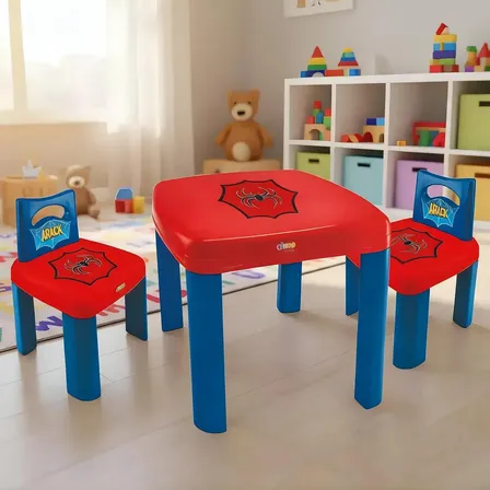 Mesinha Infantil Para Atividades Com 2 Cadeiras + Brinde Top Aranha