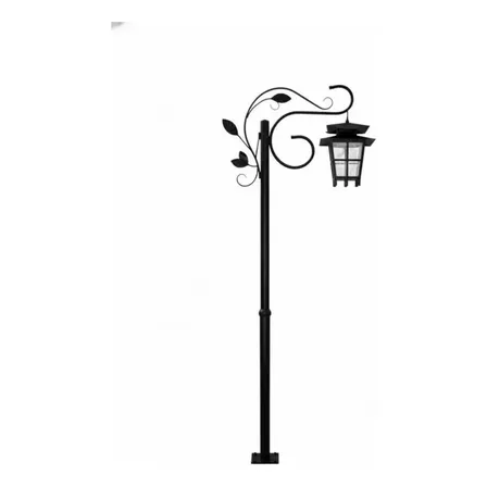 Poste De Jardim Colonial Com Lanterna Pendente Folhagem