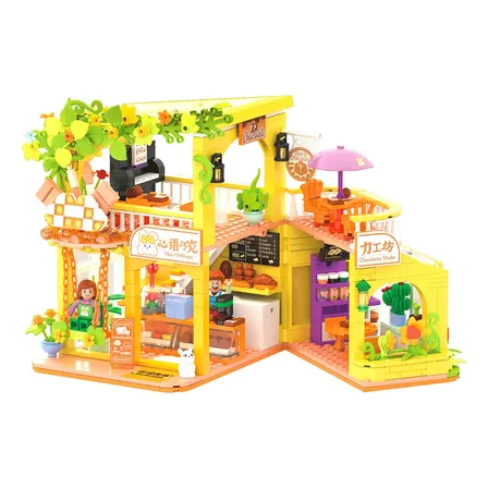 Camewin Brinquedo De Blocos De Oficina De Chocolate 789 Pcs 789 Cafeteria