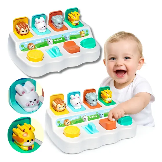 Brinquedo Bebê Interativo Esconde Animais Educativo Didático