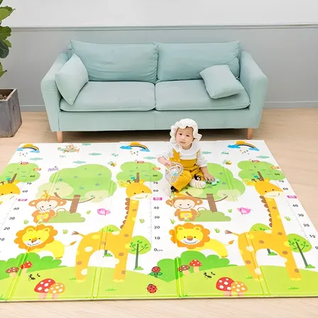 Tapete Infantil Emborrachado Dobrável Dupla Face Gigante
