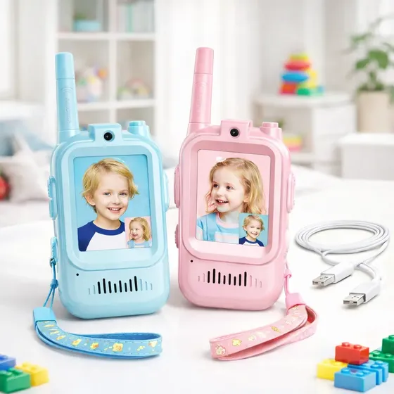 Walkie Talkie Infantil Chamada De Vídeo Recarregável 300m