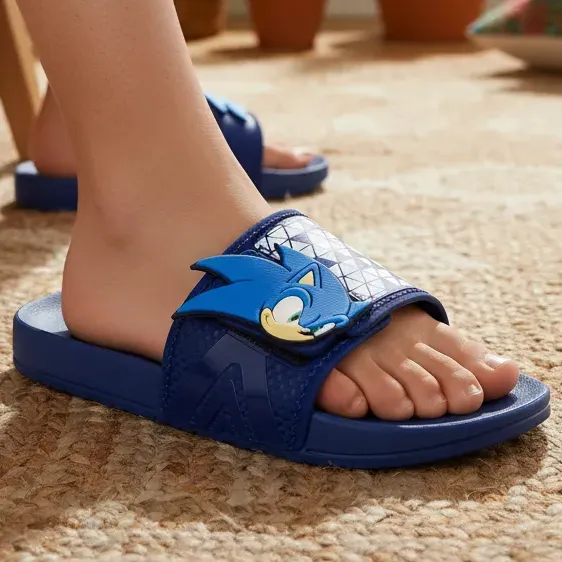 Sandália Grendene Kids-sonic Adventure -23425 Azul Escuro/branco Liso 31 Br