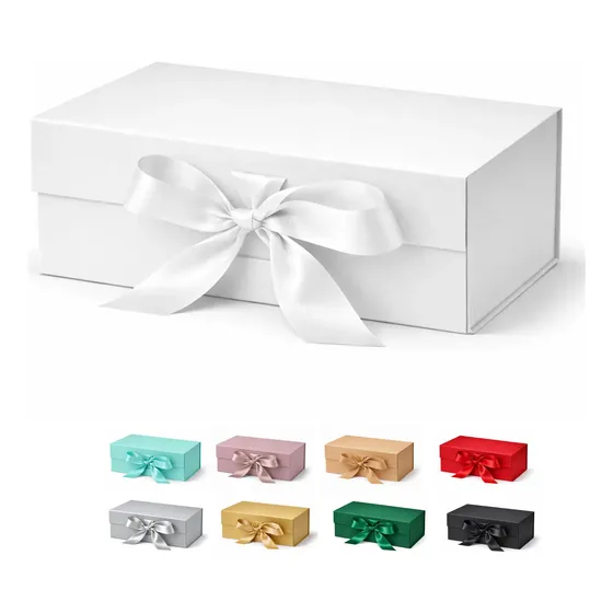 Caixa De Presente Premium Reforçada 28x20x9cm Com Imã E Laço