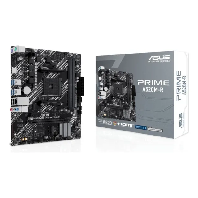 Placa Mãe Asus Prime A520m-r Am4 Ddr4 Micro-atx Preto