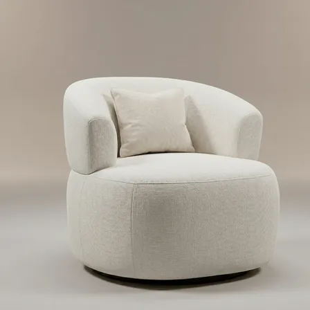 Puff Poltrona Orgânica Decorativa Sala Recepção Linho Off