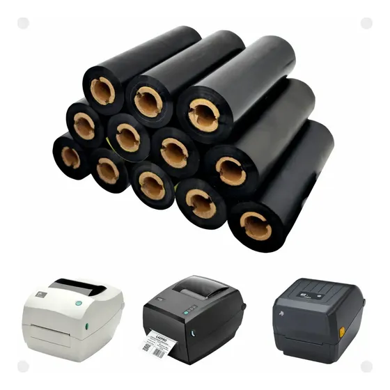 Kit C/12 Ribbon De Cera 110x74m P/ Zebra Zd220