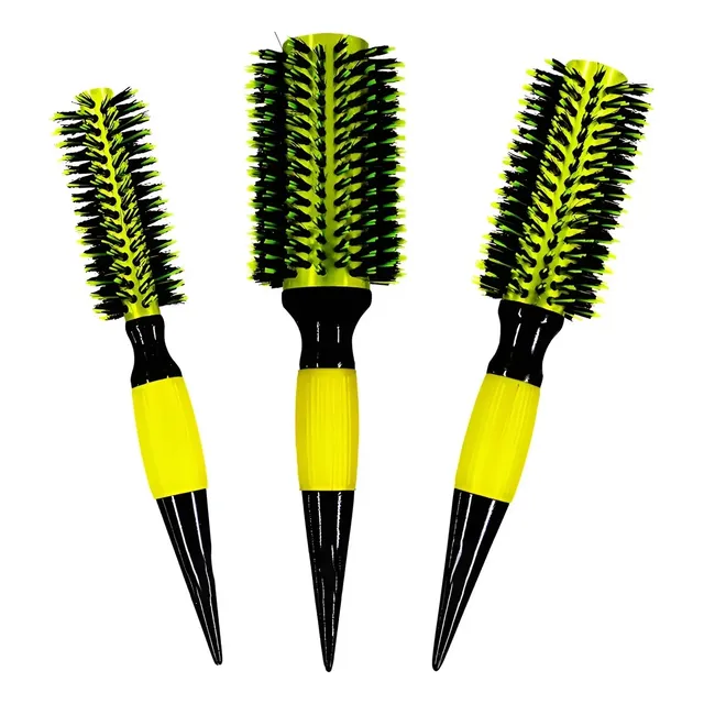 3 Escovas Kit Cabelo Com Cerdas De Javali Profissionais