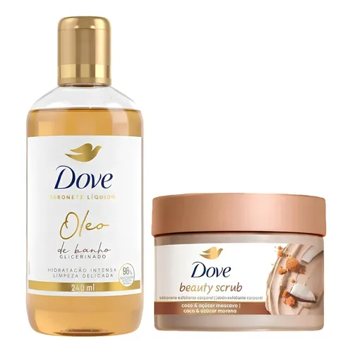 Dove Óleo De Banho Glicerinado + Esfoliante Corporal Coco Coco