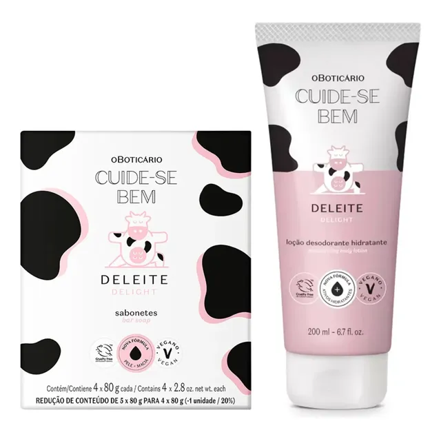 Combo Cuide-bem Deleite: Loção Corporal 200ml + Sabonete Em
