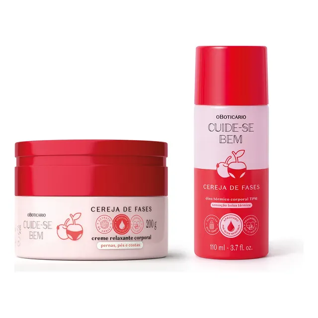 Combo Cuide-se Bem Cereja De Fases: Creme Relaxante Corporal