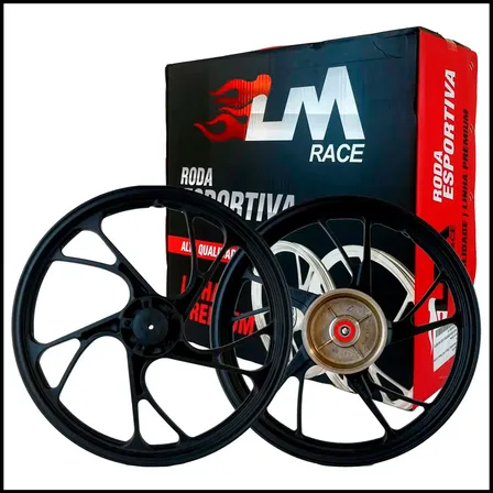 Jogo Roda Pé De Galinha Titan Fan 150 160 Liga Leve A Disco Preto