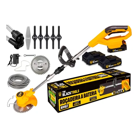 Roçadeira A Bateria 21v Bivolt 750w C/ Acessórios 2 Baterias