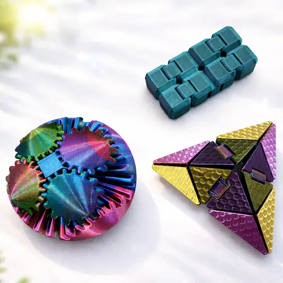 Kit 3 Brinquedos Sensoriais Fidget Toy Antiestresse Multicor