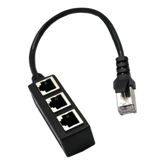 Cabo Divisor Ethernet Rj45 1 Macho P/ 3 Fêmeas Adaptador Lan