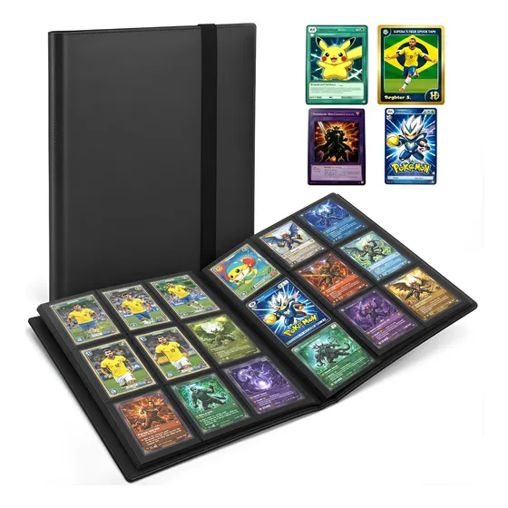 Fichário Tcg Pokémon 360 Cartas Álbum Pasta Oficial Otug Preto