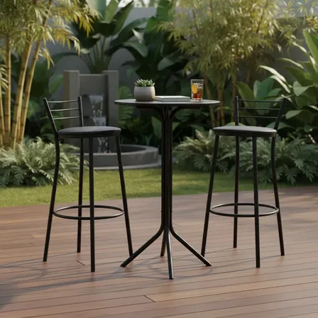 Mesa Bistro E 2 Banquetas Para Cozinhas, Jardins, Bar