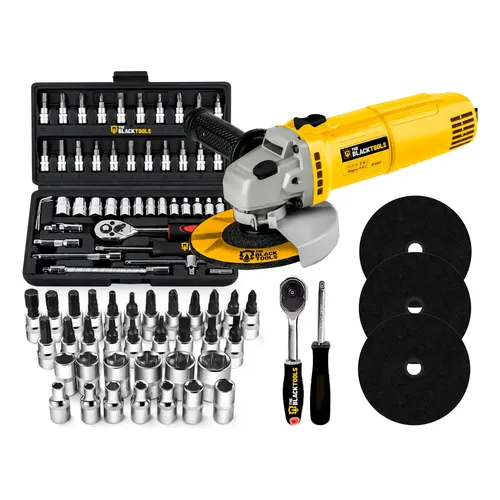 Esmerilhadeira Angular 4.1/2 780 Watts + Kit Soquetes 46 Pçs