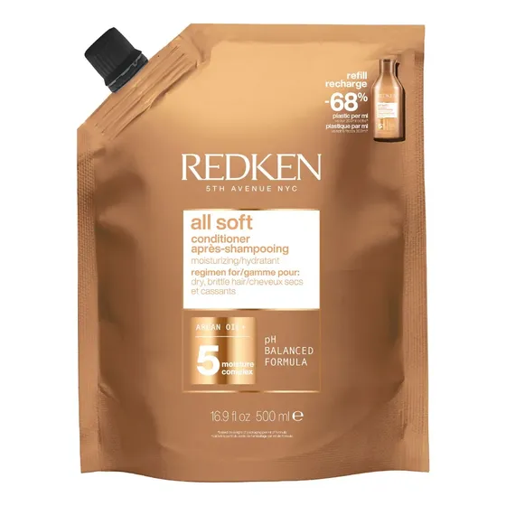 Redken Condicionador All Soft 500ml Refil Nutrição Capilar