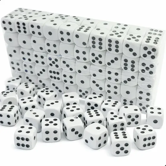 100 Dados Brancos 16mm Atacado Para Jogos De Mesa Qualidade