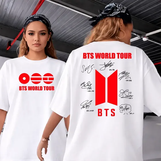 Camiseta Bts 2026 Brasil World Tour Oversized Feminina Kpop