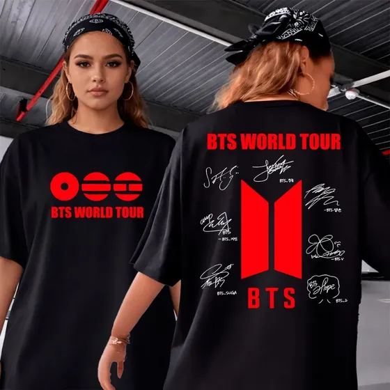 Camiseta Bts 2026 Brasil World Tour Oversized Feminina Kpop