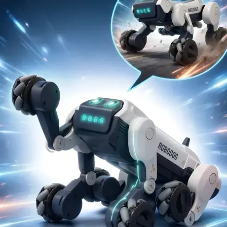 Cachorro Robô De Brinquedo Interativo Inteligente Controle Dog Branco