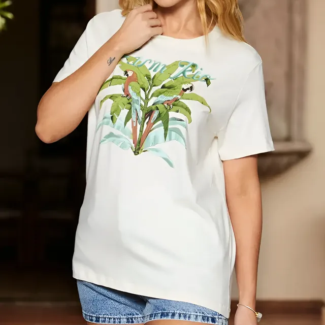 Tshirt Farm Feminino Fit Original Do Brasil Bege Geométrico M