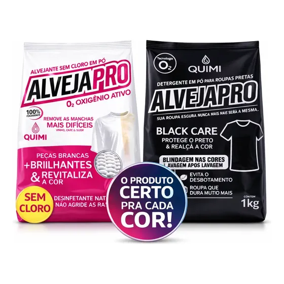 Percarbonato 100% Puro 1kg + Black 1kg Kit Limpeza De Roupas